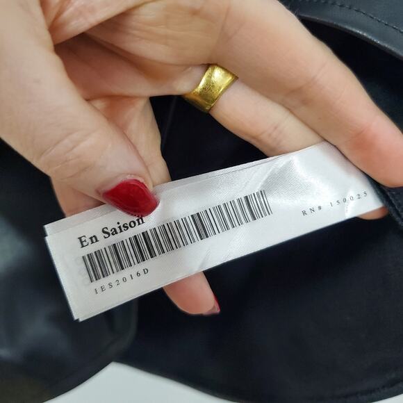 En Saison Lana Vegan Leather Mini Dress Medium Black Witch Goth Event Party - Picture 10 of 11